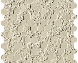Мозаика fOYU Bloom Beige Print Esagono Mosaico 29,5x32,5