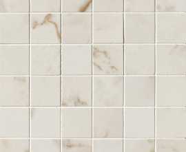 Мозаика fQJ5 Roma Gold Calacatta Delicato Gres Macromosaico 30x30