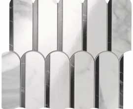 Мозаика fQKP Carrara Superiore Nero Elegante Archs Mosaico 28.2x31