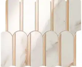 Мозаика fQKO Calacatta Oro Onice Miele Archs Mosaico 28.2x31