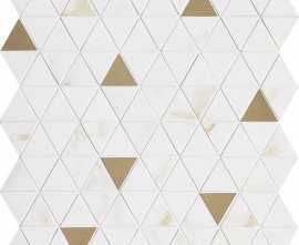Мозаика M8H1 Allmarble Wall Golden White Satin Mosaico Tria 40х43