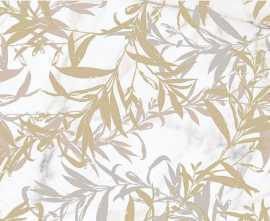 Плитка M8T0 Allmarble Wall Golden White Satin Decoro Foliage 80x120