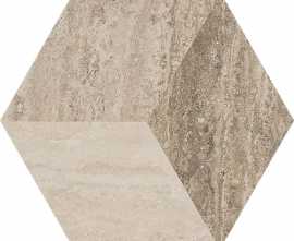Керамогранит MMMQ Allmarble Travertino Decoro 21x18.2