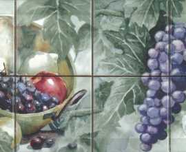 Плитка Monocolor Composicion Acuarela Uvas 20х40