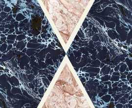 Керамогранит 763514 Araldica Triangoli Blu Lucida R 6mm 120x240