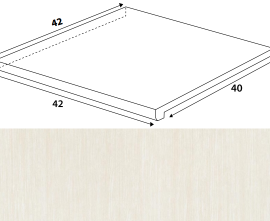 Ступени DCC4J360 Defile white left corner 42*42