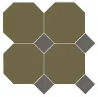 Керамогранит M6731/6802 Октагон зеленый / Квадрат темно-серый на сетке 305х305
