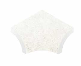 Керамогранит Планка радиальная внутренний угол Stone 531 White R9 77х77x110х10