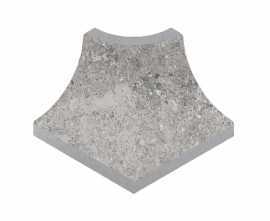Керамогранит Плинтус радиальный внешний угол Stone 551 Pearl R9 77х77x110х10
