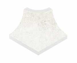 Керамогранит Плинтус радиальный внешний угол Stone 531 White R9 77х77x110х10