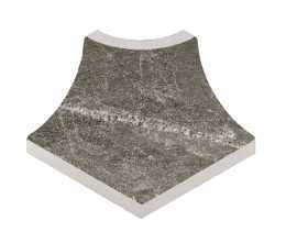 Керамогранит Плинтус радиальный внешний угол Marble 421 Moca R9 42х33х50