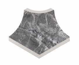 Керамогранит Плинтус радиальный внешний угол Marble 441 Ceniza R9 42х33х50