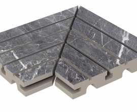 Керамогранит Решетка угол из 2х частей Marble 446 Ceniza R11 330х330х30
