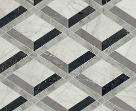 Керамогранит PF60014145 Tarsia Lozenge Nero Deco Lux 3D Rett 60x120