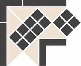 Керамогранит Corner LISBON-1 with 1 strip Stand.(Tr.16 Dots 14 Strips 14) 21.5х21.5