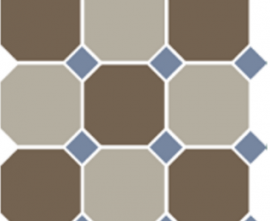 Керамогранит 4429+01 OCT11-B Coffe Brown 29 Beige 01 OCTAGON/Blue Cobalt 11 Dots (лист 30х30 9 штук+вставки)