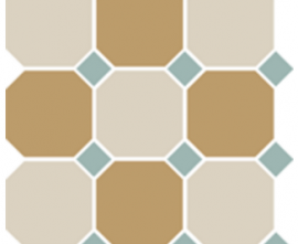 Керамогранит 4416+03 OCT13-B White 16 Yellow 03 OCTAGON/Turquoise 13 Dots (лист 30х30 9 штук+вставки)