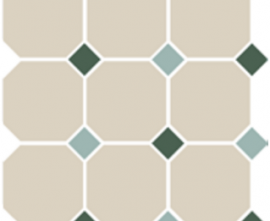 Керамогранит 4416 OCT18+13-B White OCTAGON 16/Green 18 + Turquoise 13 Dots (лист 30х30 9 штук+вставки)
