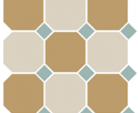 Керамогранит 4403+16 OCT13-A Yellow 03 White 16 OCTAGON/Turquoise 13 Dots (лист 30х30 9 штук+вставки)