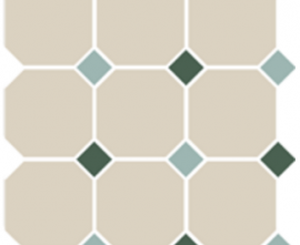 Керамогранит 4416 OCT13+18-A White OCTAGON 16/Turquoise 13 + Green 18 Dots (лист 30х30 9 штук+вставки)