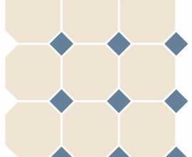Керамогранит 4416 OCT11-1Ch White OCTAGON 16/Blue Cobait Dots 11 (лист 30х30 9 штук+вставки)