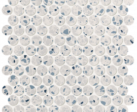 Мозаика fRUB Glim Gemme Azzurro Round Mosaico Matt 29,5х32,5