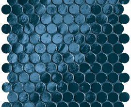 Мозаика fROH Glim Blu Navy Round Mosaico Brillante 29,5x32,5