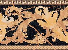 Керамогранит 240233 MARBLE FASCIA BAROCCA NERO LEV 14,4x58,5