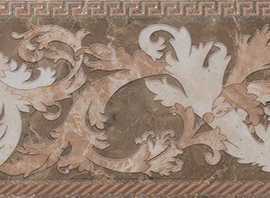 Керамогранит 240237 MARBLE FASCIA BAROCCA MARRONE LEV 14,4x58,5