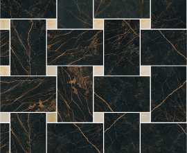 Керамогранит 240533 MARBLE MOSAICS INTRECCIO NERO-ORO 29,1x29,1