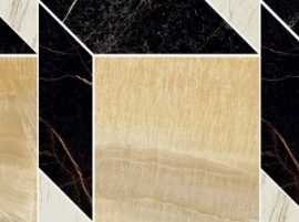 Керамогранит 240852 MOSAICS CUBE NERO-BIANCO-ORO 19,5x58,5