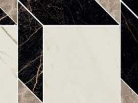 Керамогранит 240851 MOSAICS CUBE NERO-BIANCO-GRIGIO 19,5x58,5