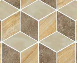 Керамогранит 240841 MOSAICS T3-3D MARRONE-ORO-BEIGE 17x29,1