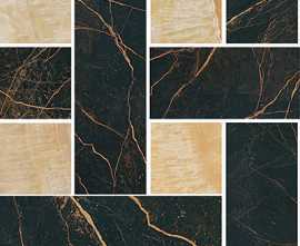 Керамогранит 240450 MARBLE MOSAICS CHESTERFIELD NERO-ORO 29,1x29,1