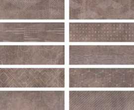 Керамогранит 1047176 DOCKLANDS FREEPORT BROWNWALL (10 soggettu mix) 8,6x35