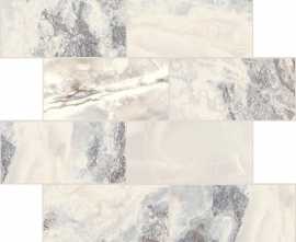 Мозаика 767787 Onyx&More White Blend Satin Modulo Muretto 6mm 7,5x15 30x30