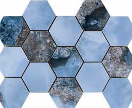 Мозаика MALLA HEX CR. LUX DANAE NAVI 32,5x22,5