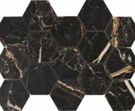 Мозаика MALLA HEX CR. LUX ILIRIA NERO 32,5x22,5
