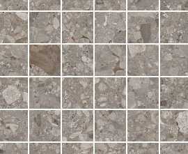 Мозаика K9475128R001VTE0 Ceppostone Мозаика Темный Греж Матовый R10B 7Рек 5x5 30х30