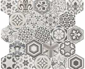 Керамогранит 21357 Hexatile Harmony B&W 17,5x20