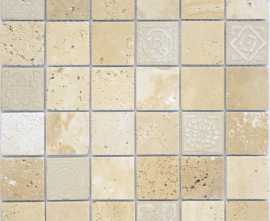 Мозаика Art Travertino beige MAT 48x48x8 300x300x8