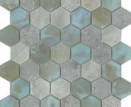 Мозаика L241715271 Worn Hexagon Verdigris 30x30,5