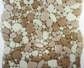 Мозаика E-046 Gravel бежево-белый микс гравий антислип 30.5x30.5