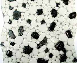 Мозаика E-048 Gravel бело-черный микс гравий антислип 30.5x30.5