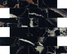 Мозаика Mosaic Alcantro Nero Brick bone 34.6x29.7