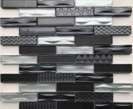 Мозаика Optima Grey (стекло) 23*98 300*300