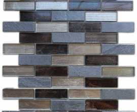 Мозаика Naturelle Alcantara Nero 23x73 30.5х30.5