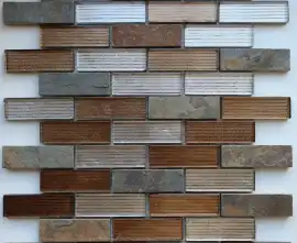 Мозаика Naturelle Alcantara Ruggine 23x73 30.5х30.5