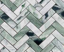 Мозаика Onice Verde oliva POL fish 23x73x7 317x282