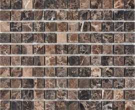 Мозаика PIX220 Dark Emperador из мрамора матовая 23x23 305х305x6